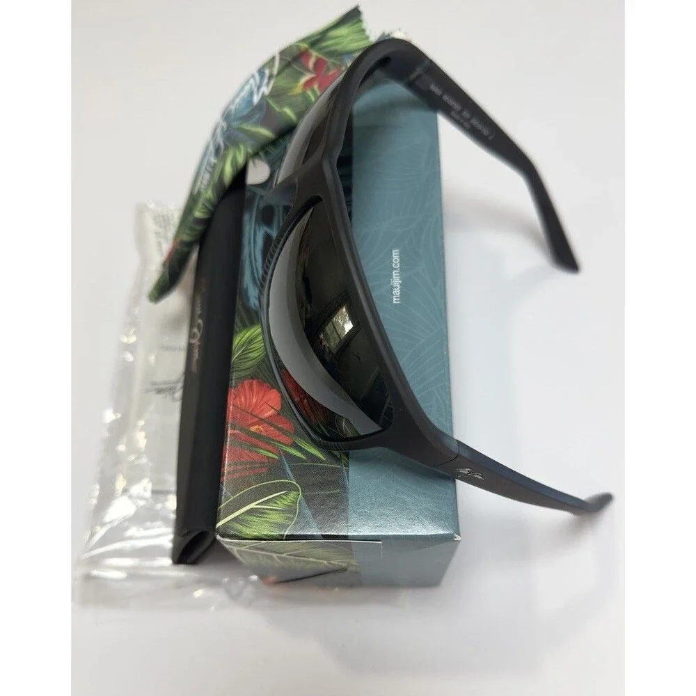 Maui Jim Alenuihaha MJ0839S 001 Polarized Sunglasses Grey /Black Gray Stripe L - Picture 2 of 7